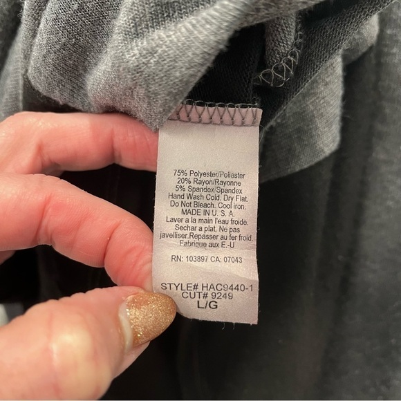 Bluhaven cowl neck jersey knit dress black and grey size medium - Picture 9 of 9